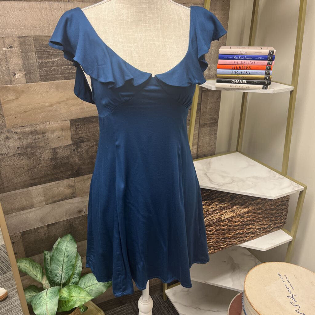 Urban Outfitters Kimchi Blue Navy Sleeveless Ruffle Mini Size S