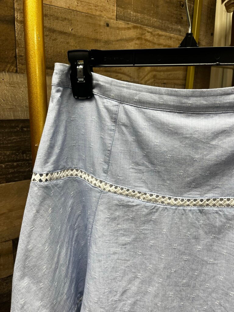 WHBM Lt Blue Skirt w/White Eyelet Detail Size 2