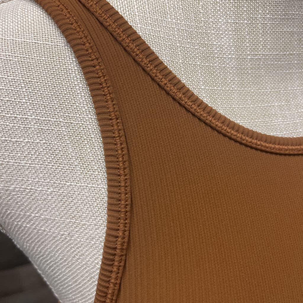 Lululemon Brown Ribbed Power Pivot Cropped Tank Size 4