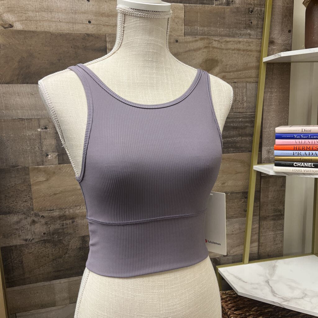 NWT Lululemon Lilac Ribbed Power Pivot Cropped Size 4