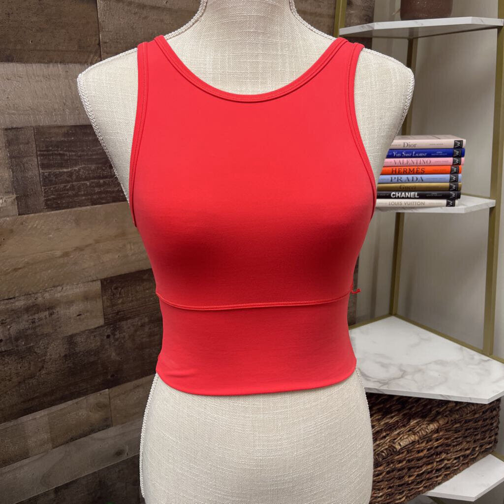 Lululemon Orange Power Pivot Cropped Tank Size 4