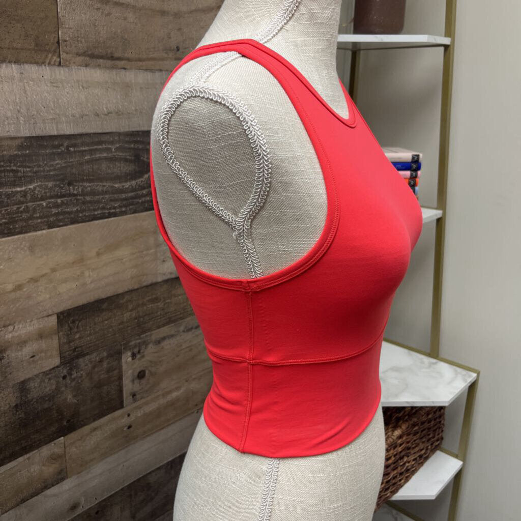 Lululemon Orange Power Pivot Cropped Tank Size 4