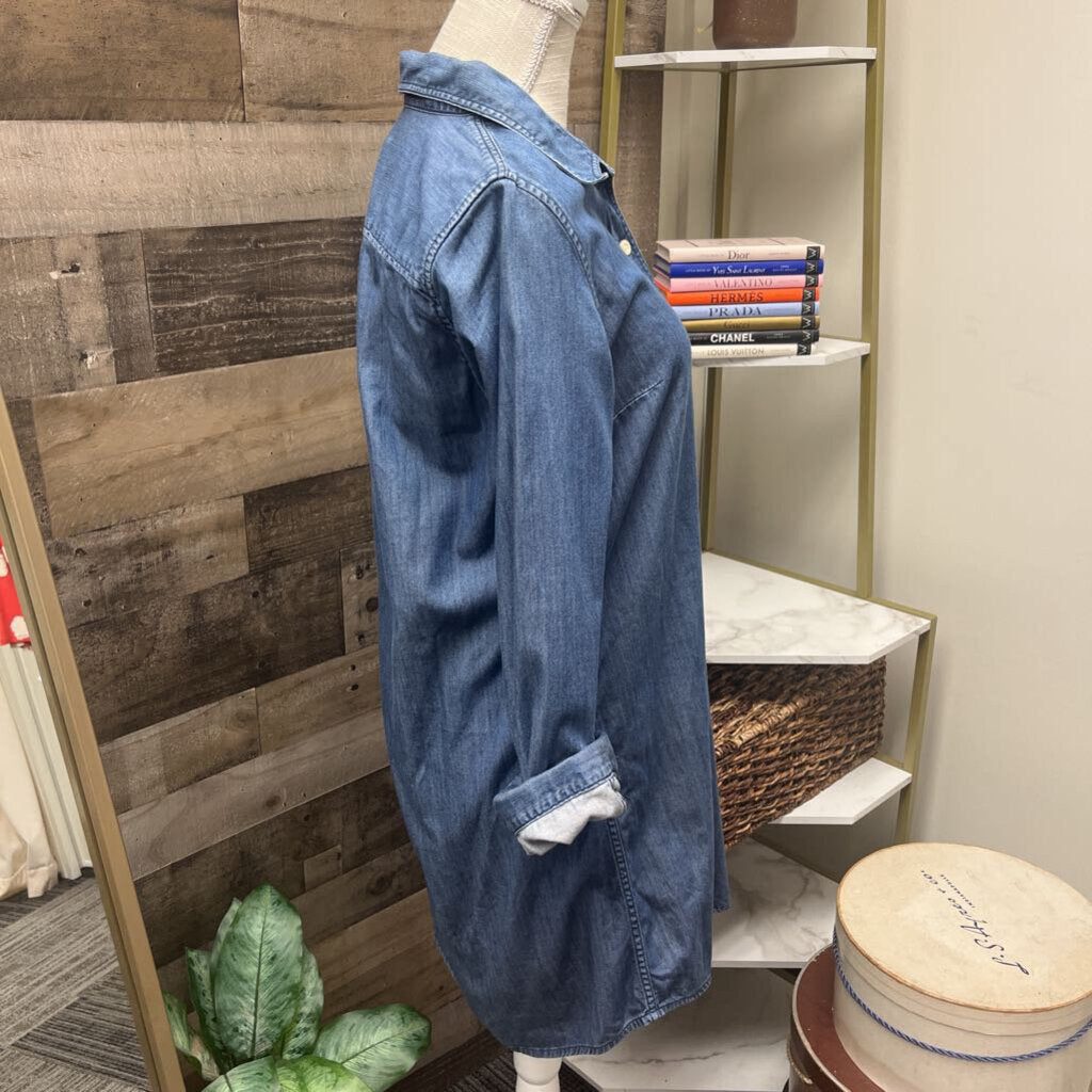 J Crew Denim 3/4 Length Roll Sleeve Dress Size S
