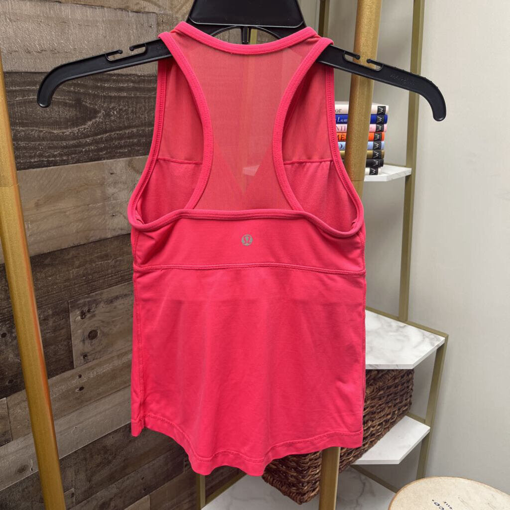 Lululemon Coral Mesh Racerback Tank w/Shelf Size 4