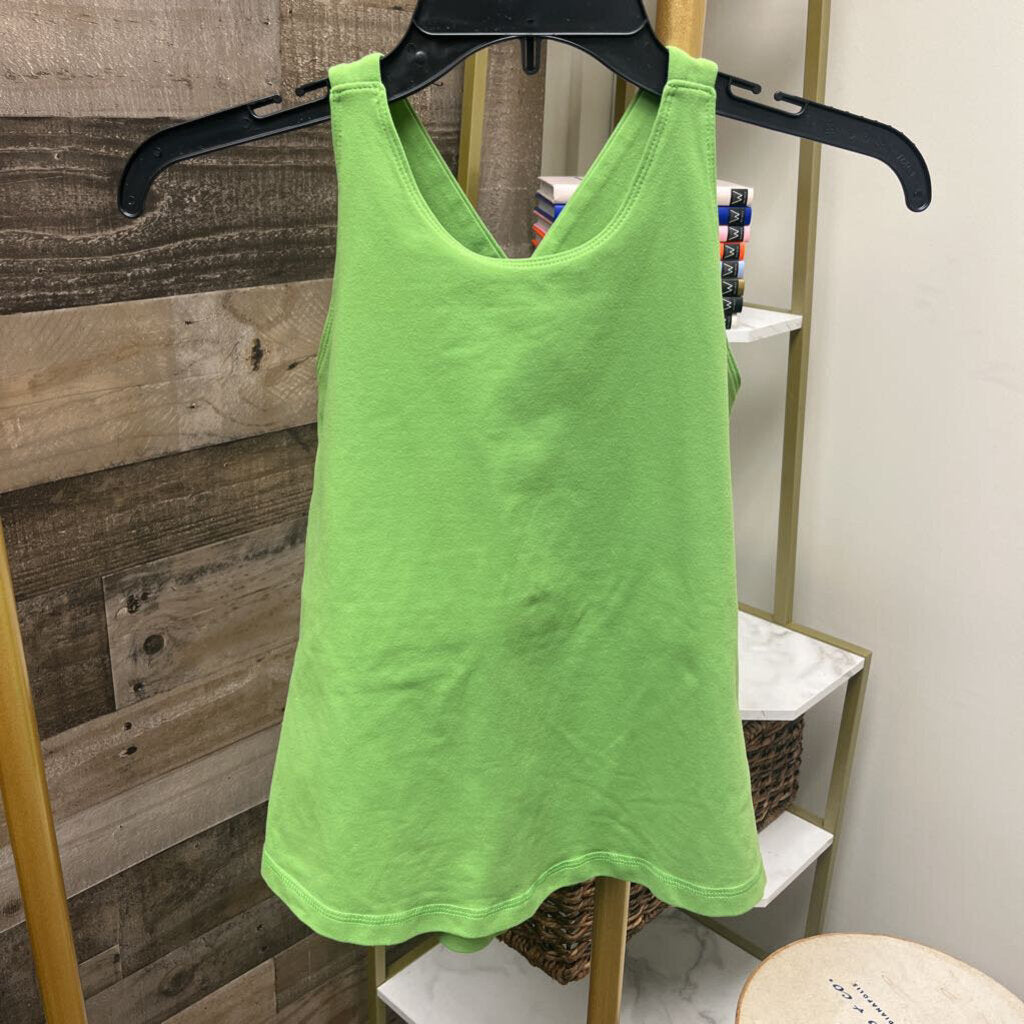 Lululemon Lime Green Criss Cross Back Tank w/Shelf Size 4