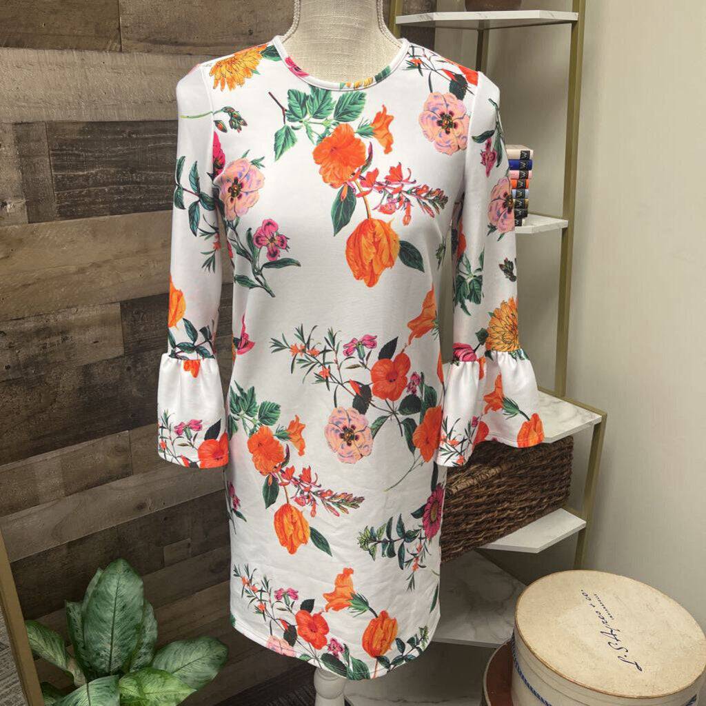 ASOS Bright Floral Bell Sleeve Dress Size 4