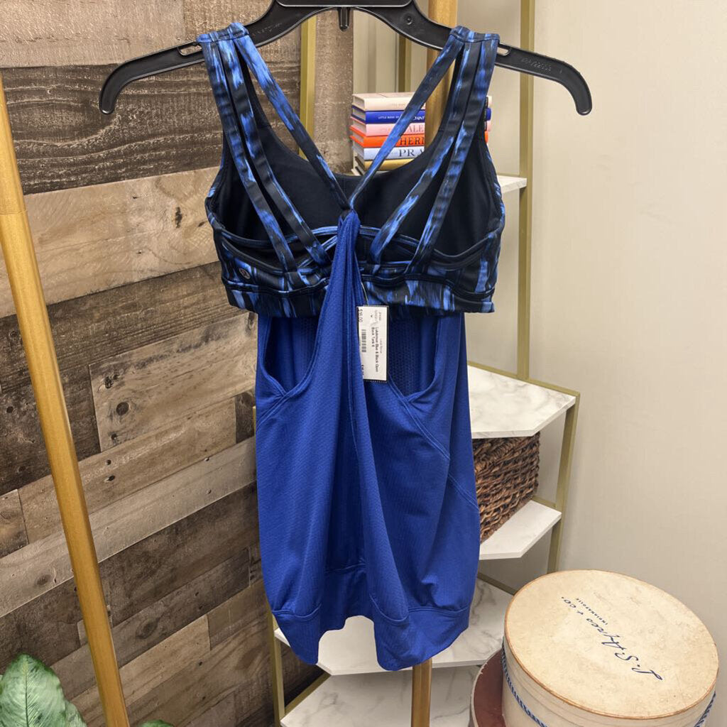 Lululemon Blue & Black Open Back Tank Size 6