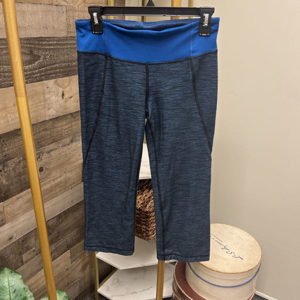 Lululemon Blue & Black Cropped Leggings Size 6