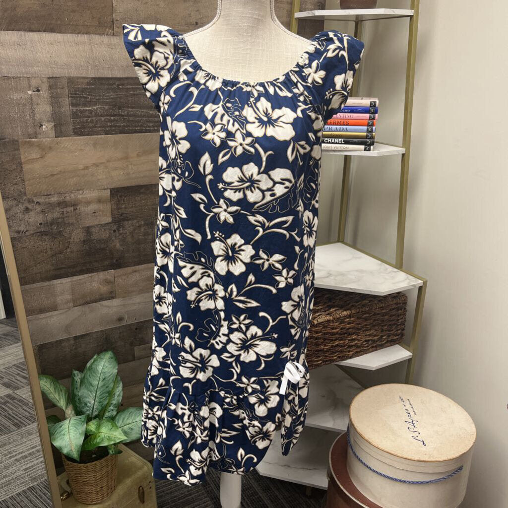 Hilo Hatties Hawaii Navy Floral Dress Size M