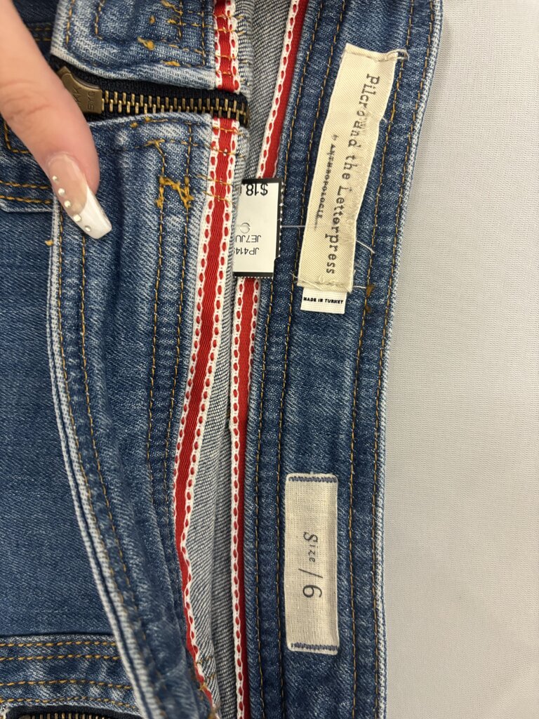Anthro Pilcro Denim Mini Skirt w/ Zipper Detail Size 6