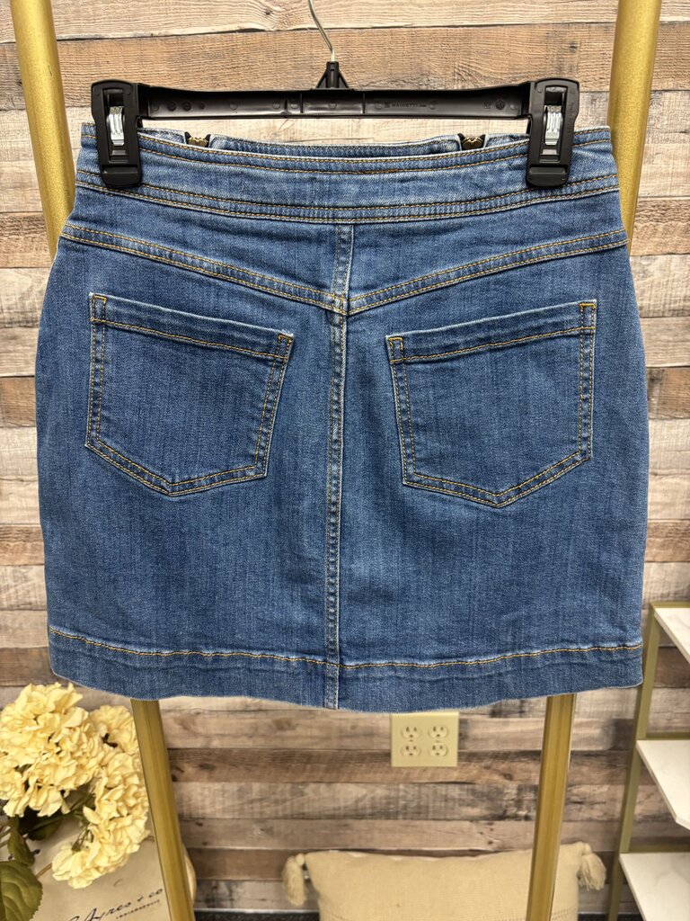 Anthro Pilcro Denim Mini Skirt w/ Zipper Detail Size 6