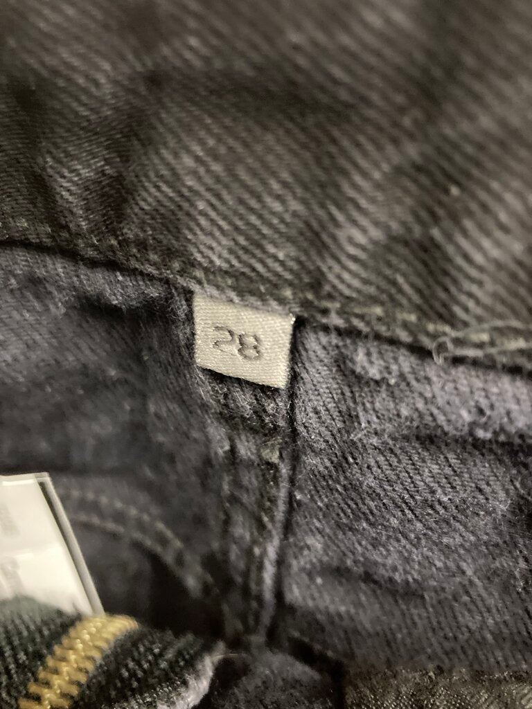 Carmar Black Denim Mini Skirt w/Silver Starts Size 28
