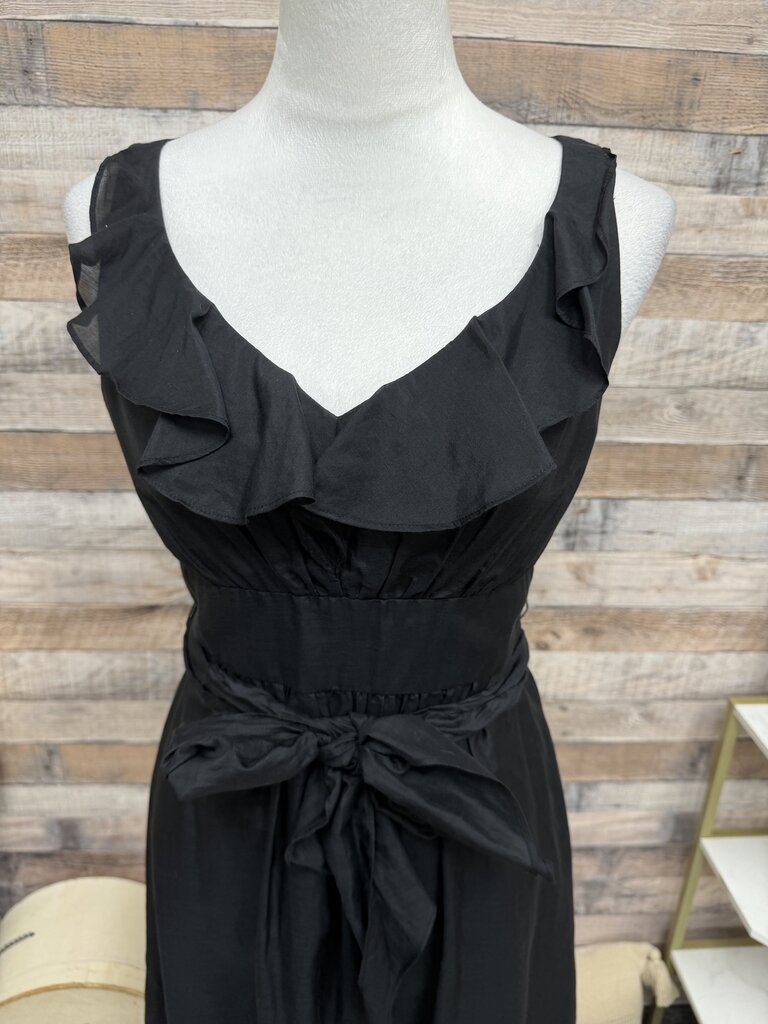 White House Black Market Black Ruffle Neck Size 4