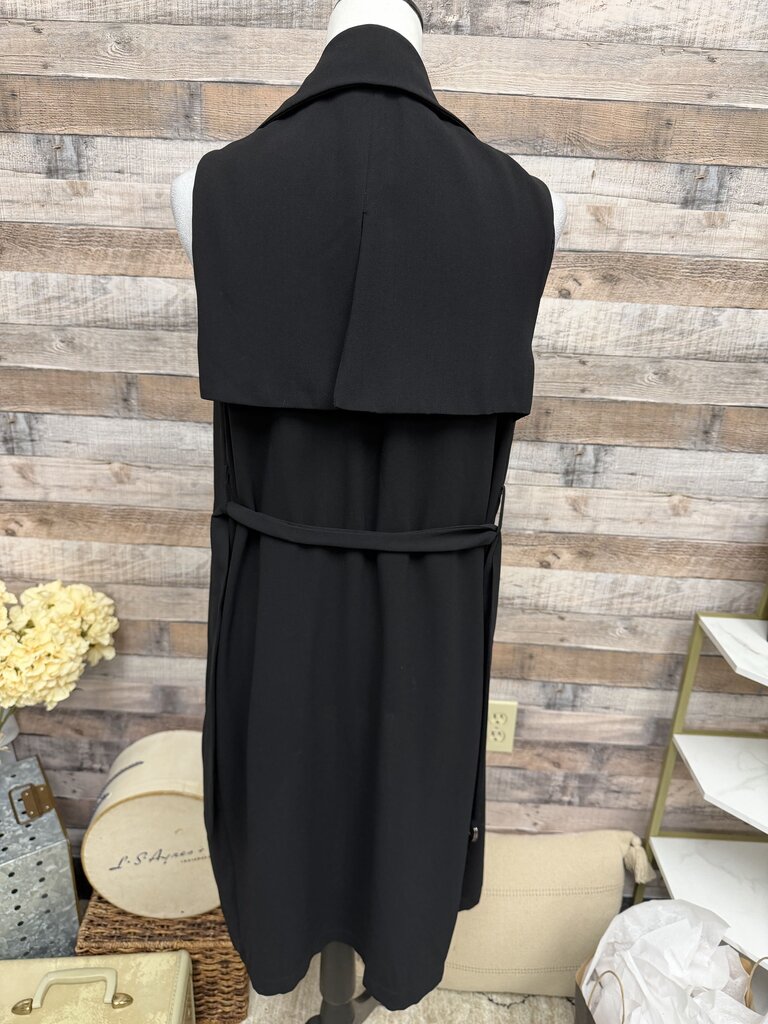 Alya Black Sleeveless Wrap Dress Size S