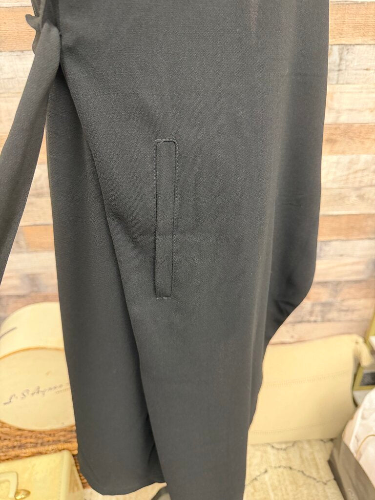 Alya Black Sleeveless Wrap Dress Size S