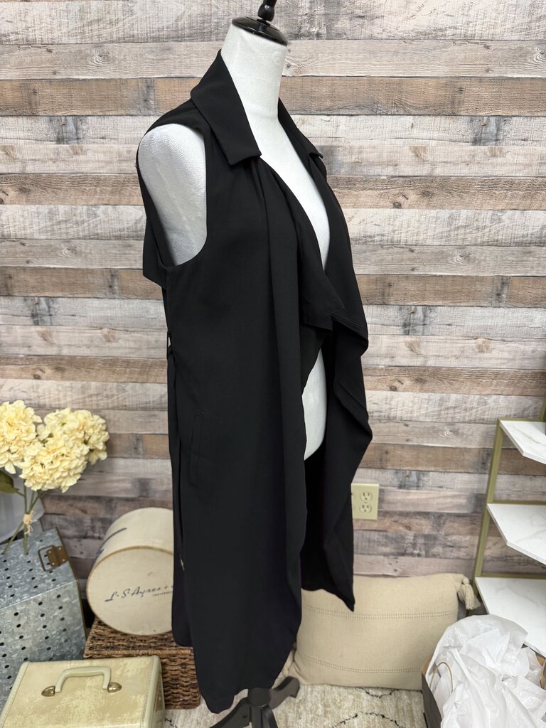 Alya Black Sleeveless Wrap Dress Size S