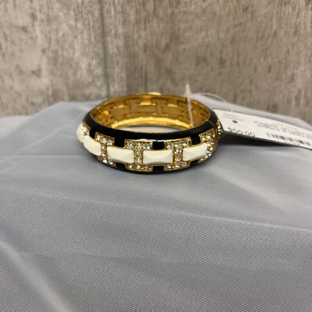 Kenneth Jay Lane Gold w/Black & White Enamel