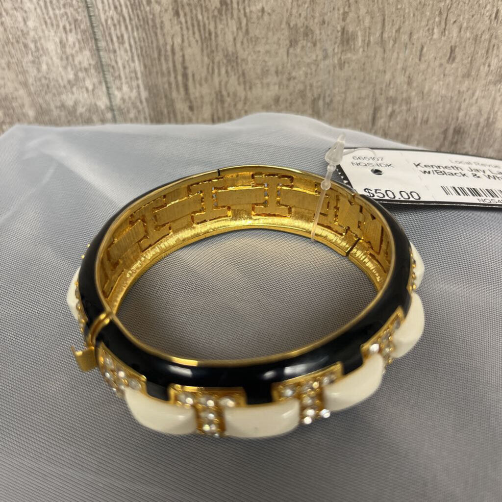 Kenneth Jay Lane Gold w/Black & White Enamel