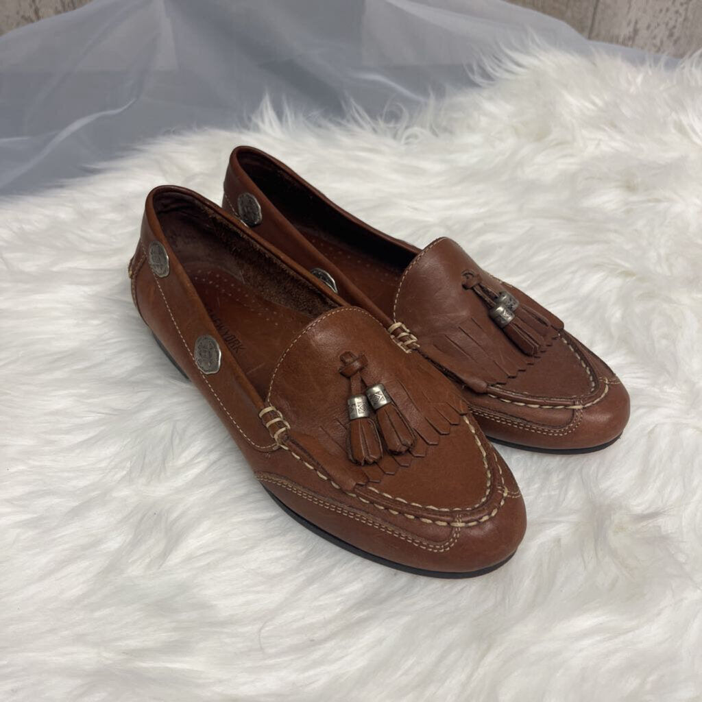Jones New York Brown Leather Tassel Loafers Size 7.5