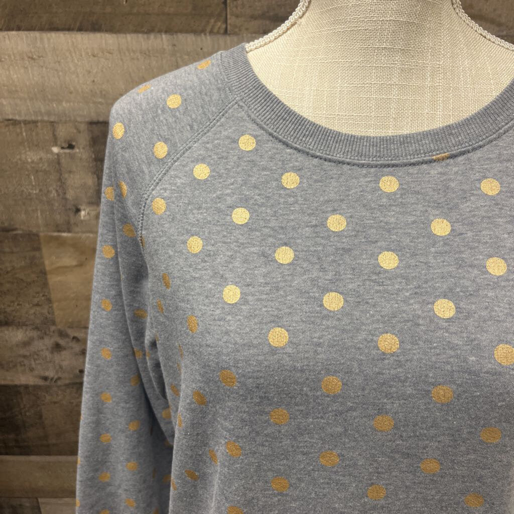 Old Navy Gray Sweatshirt w/Gold Polka Dots Size S