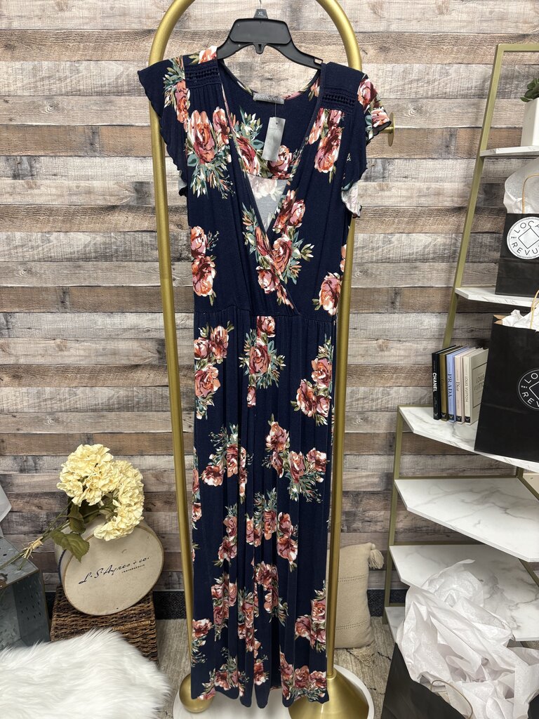 Loveappella Navy & Floral Jumper Size S