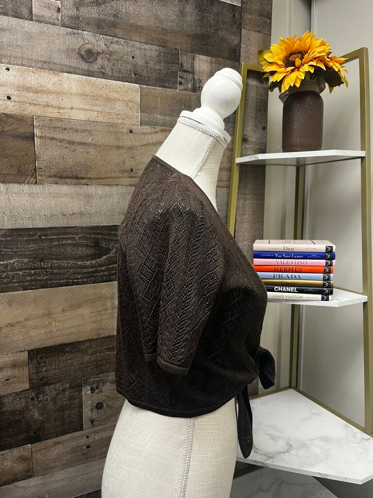 Ann Taylor Brown Crochet Shrug Size XS