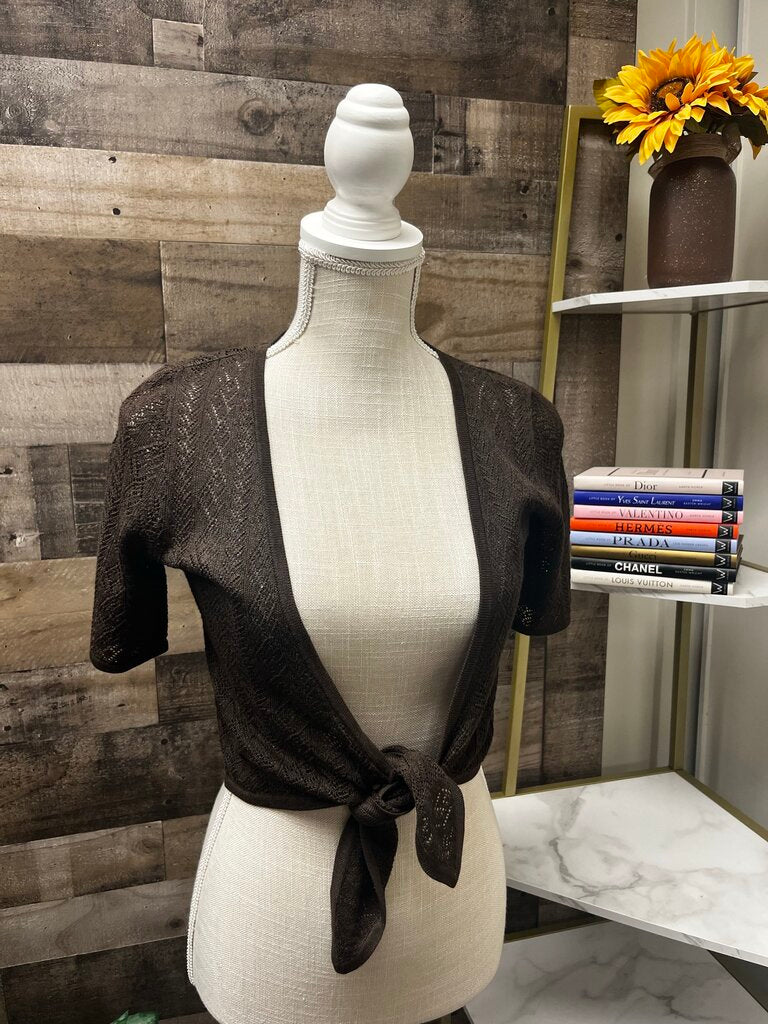 Ann Taylor Brown Crochet Shrug Size XS
