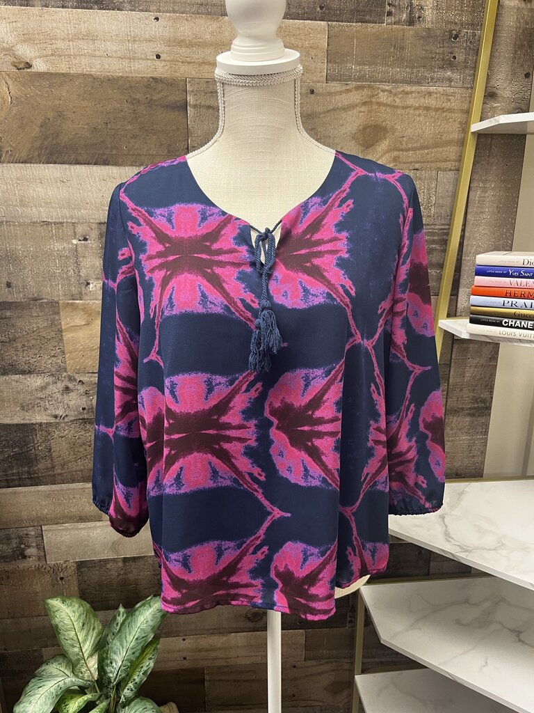 Collective Concepts Navy, Purple & Pink Tie Front Size S