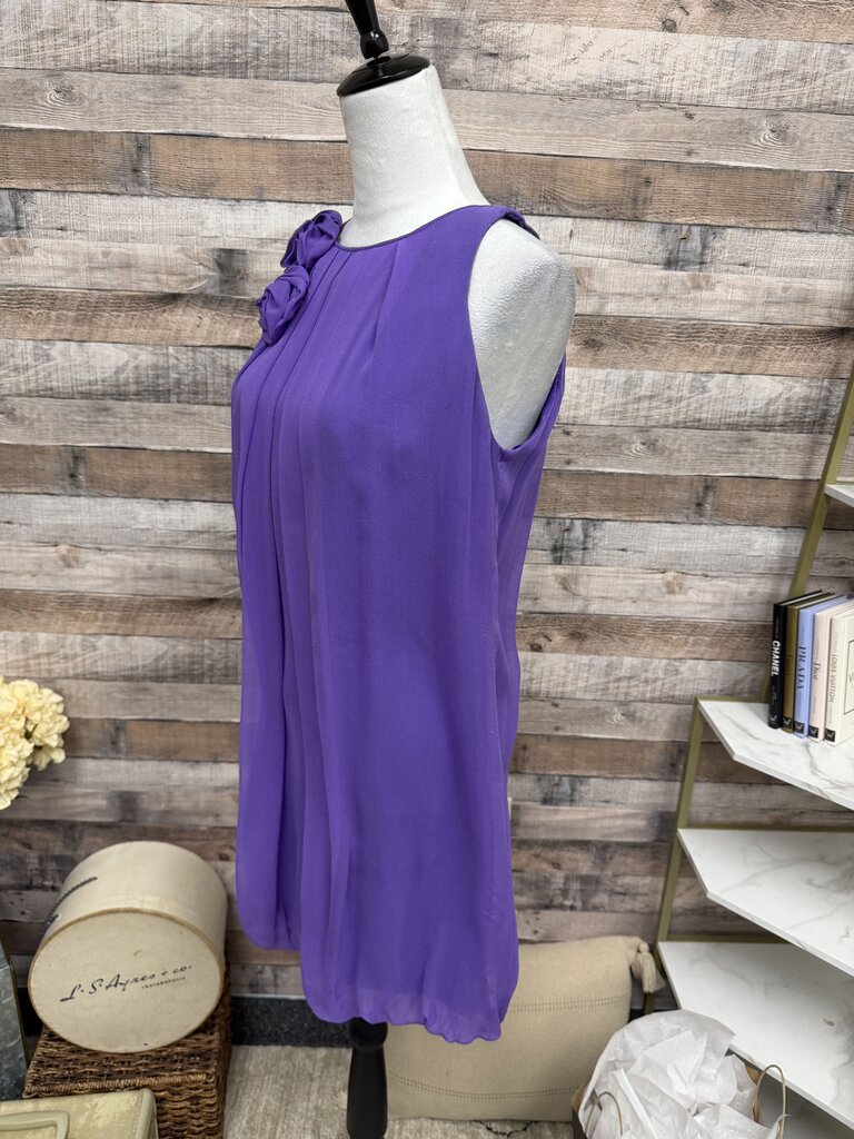 A.B.S. Purple Sleeveless Pleated Dress Size 6
