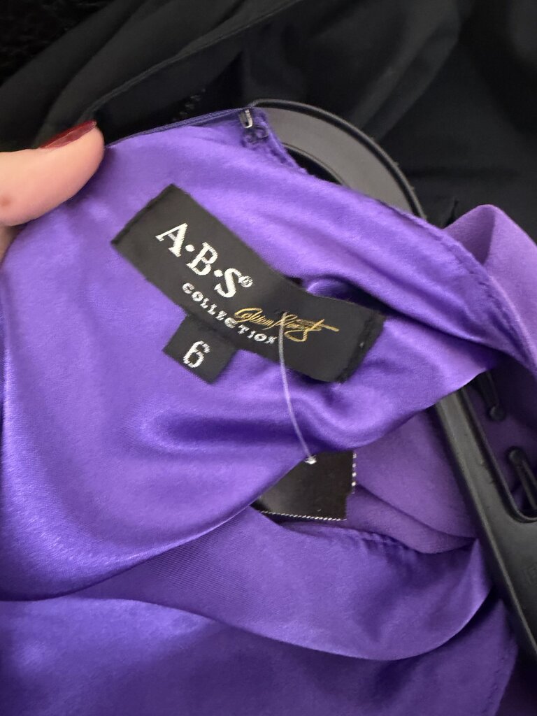 A.B.S. Purple Sleeveless Pleated Dress Size 6