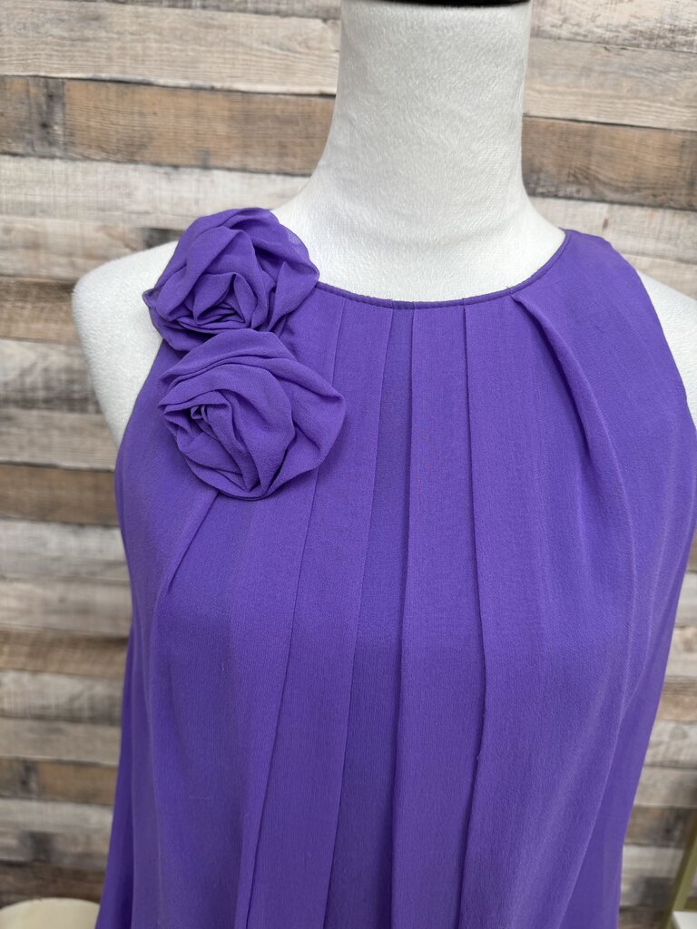 A.B.S. Purple Sleeveless Pleated Dress Size 6