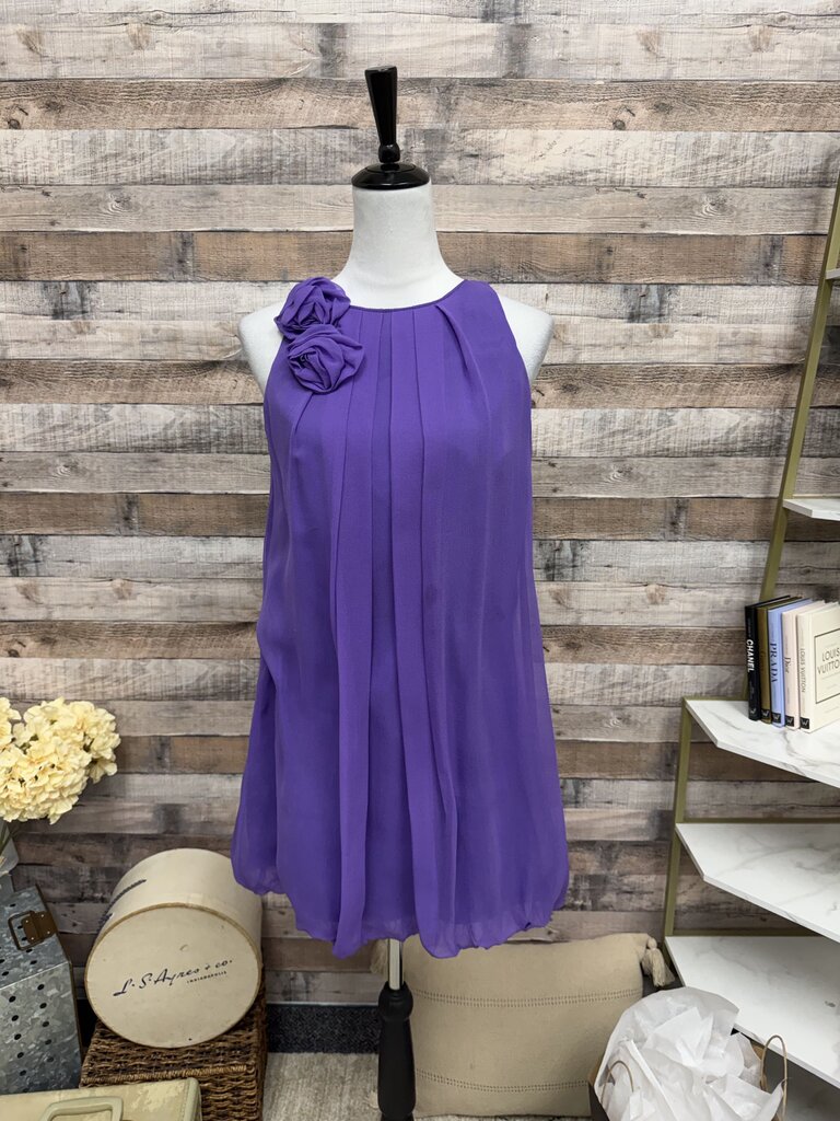 A.B.S. Purple Sleeveless Pleated Dress Size 6