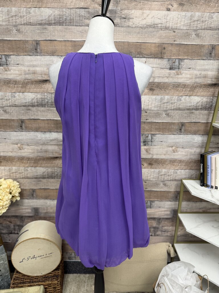 A.B.S. Purple Sleeveless Pleated Dress Size 6