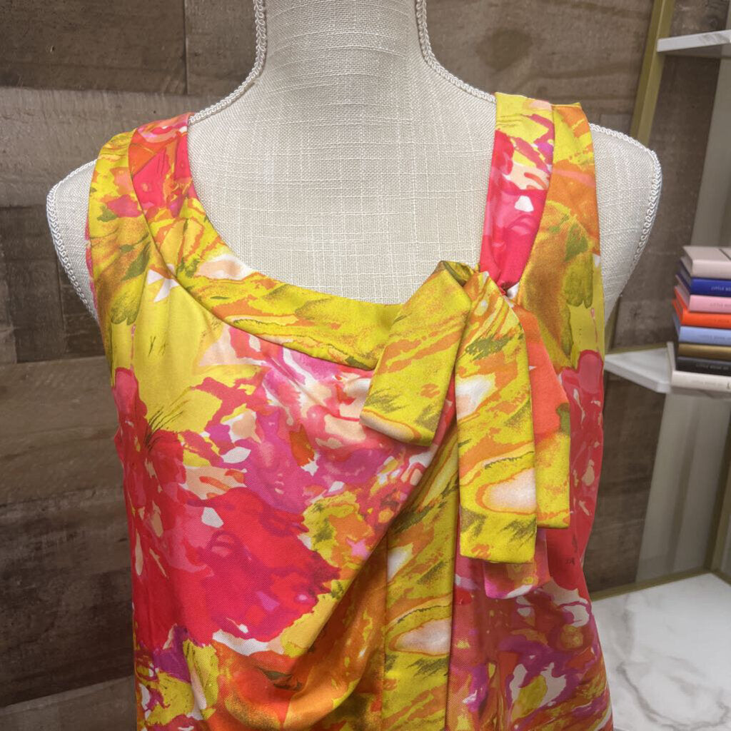 J Crew Floral Silk Yellow & Pink Size 4