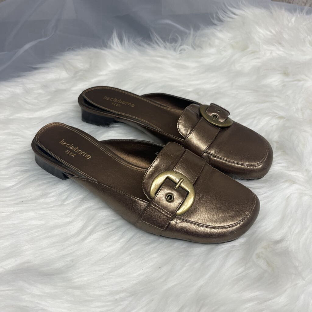 Liz Claiborne Flex Bronze Mule Loafers Size 7.5