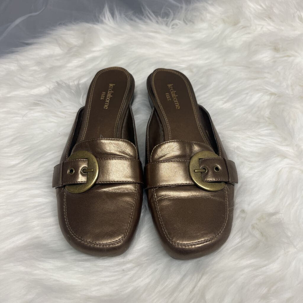 Liz Claiborne Flex Bronze Mule Loafers Size 7.5