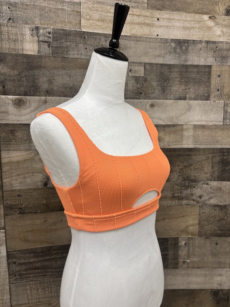 NWT Aerie Coral Crop Cut Out Tank Size S