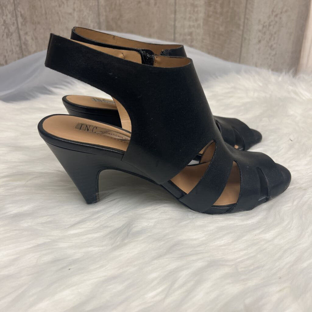 INC International Concepts Black Size Zip Sandal Heel Size 7.5