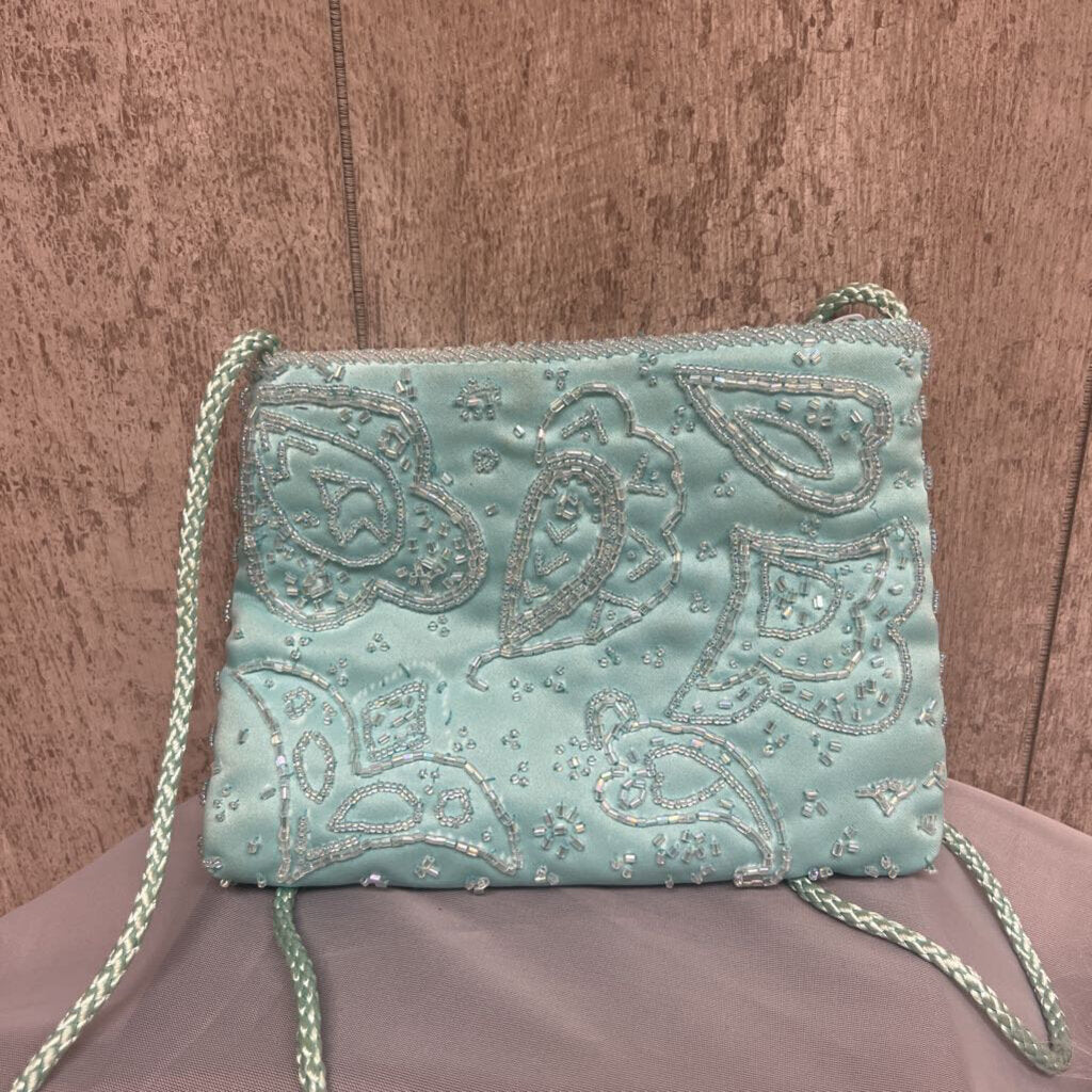 Vintage Baby Blue Beaded Bag