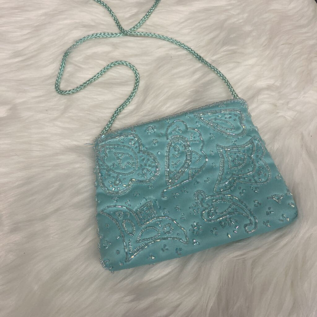 Vintage Baby Blue Beaded Bag