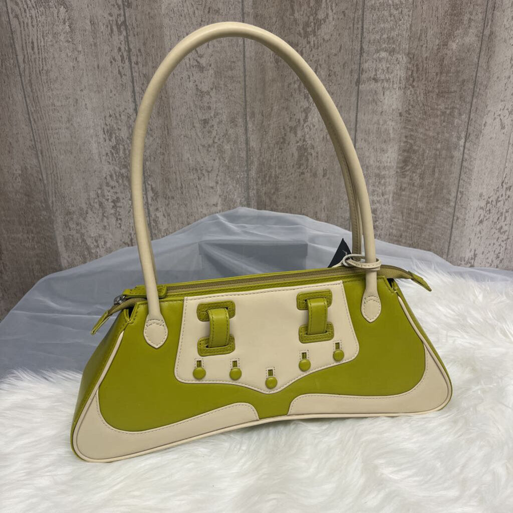 Deborah Lewis Vintage Lime & Cream Bag