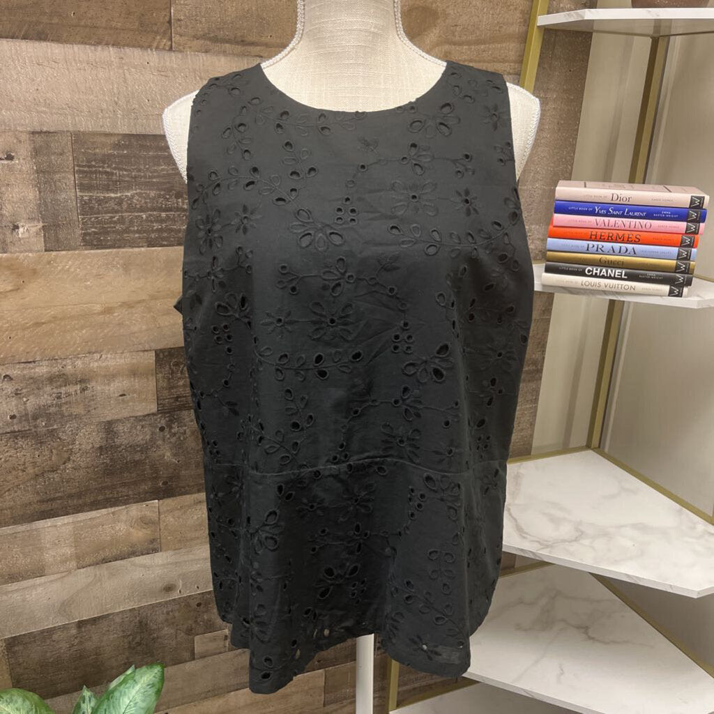 Ann Taylor Sleeveless Eyelet Top Size 14