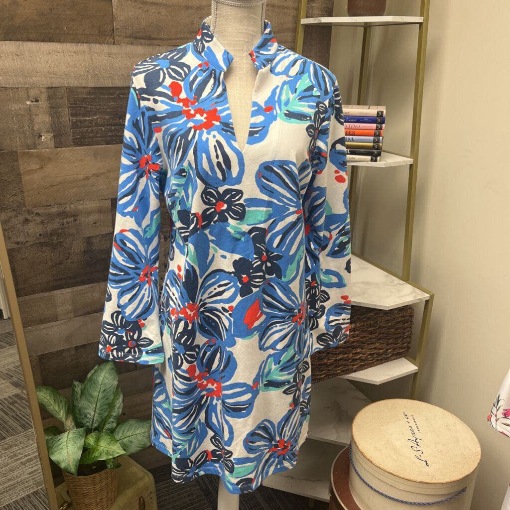 Mahi Gold Cotton Floral Long Sleeve Dress Size XL