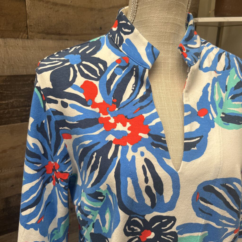 Mahi Gold Cotton Floral Long Sleeve Dress Size XL