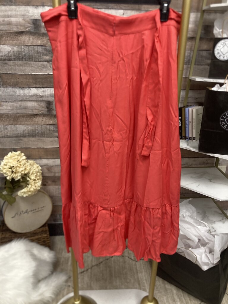 Ann Taylor Flounce Wrap Midi Skirt Size 14