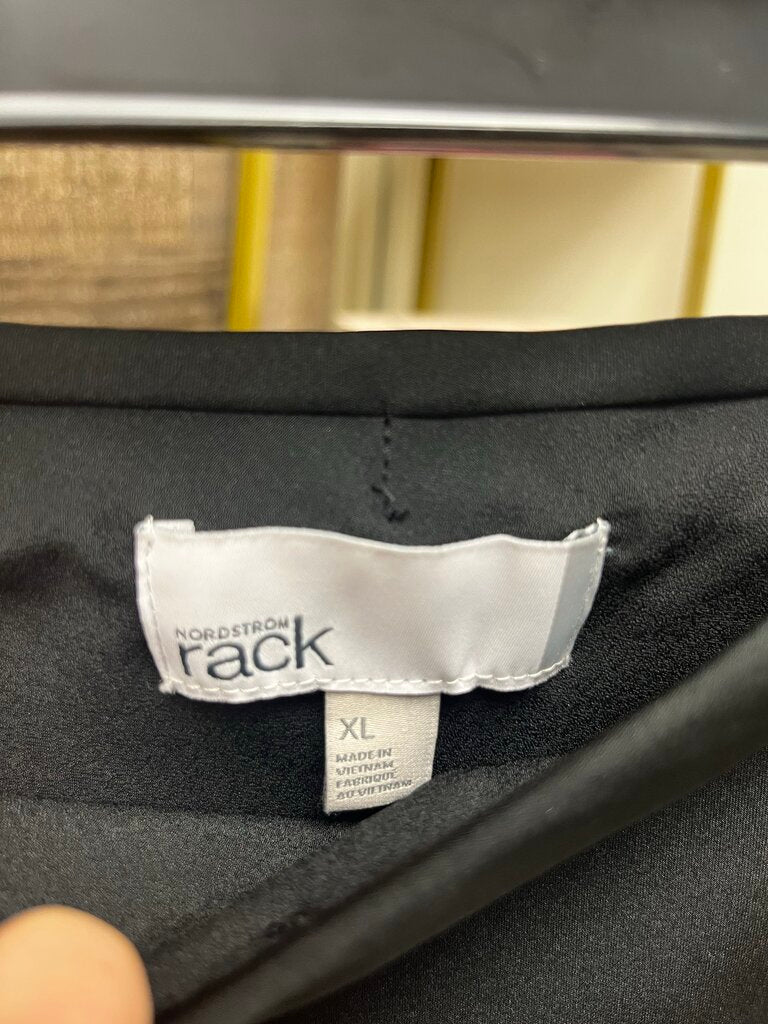 Black Satin Midi Skirt Size 16