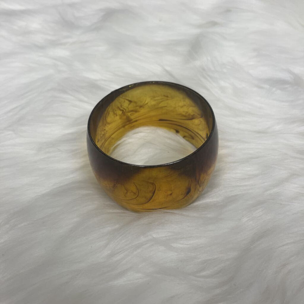 Vintage Bakelite Amber Acrylic Cuff Bangle