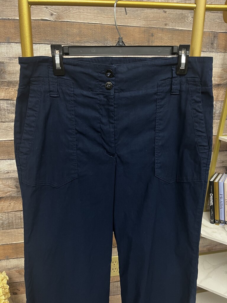 The Colette Navy Cropped Wide-Leg Pants by Maeve Size 16