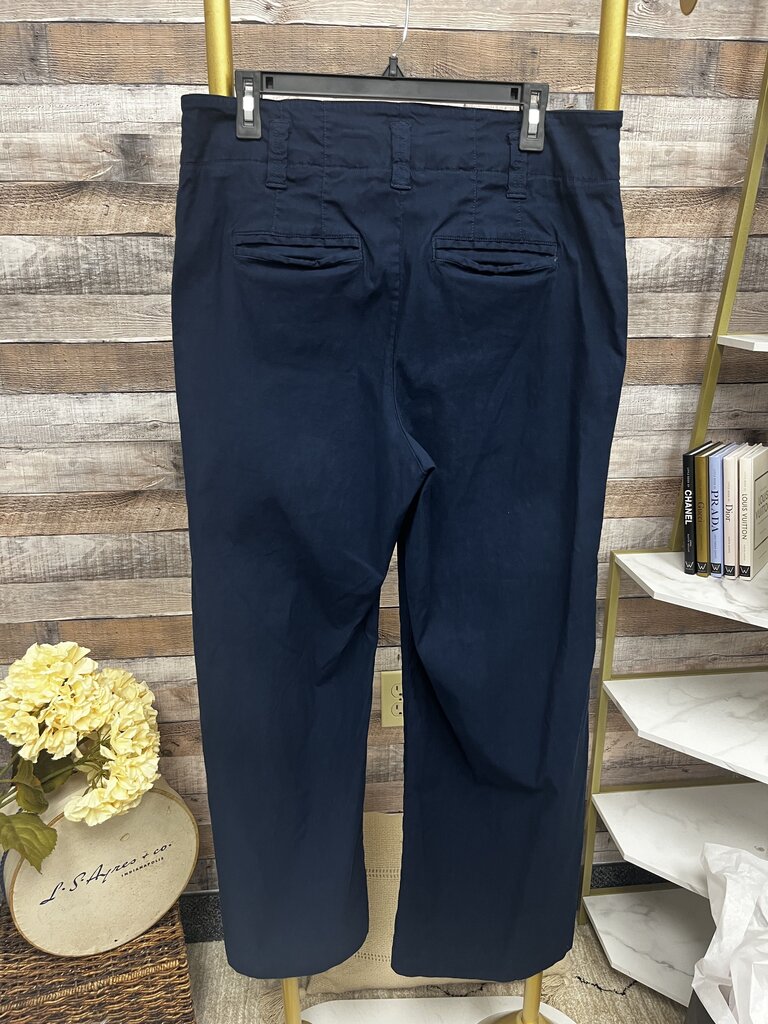 The Colette Navy Cropped Wide-Leg Pants by Maeve Size 16