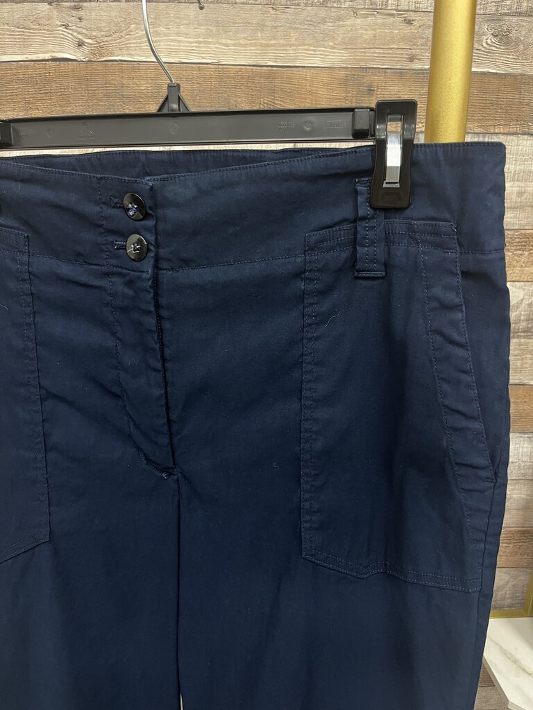 The Colette Navy Cropped Wide-Leg Pants by Maeve Size 16